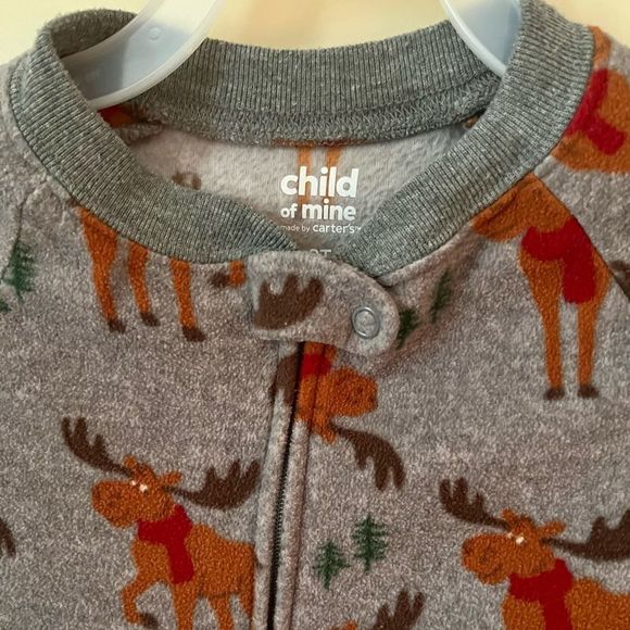 Carter's Christmas Holiday Toddler Micro fleece Blanket Sleeper Pajama - Picture 10 of 10